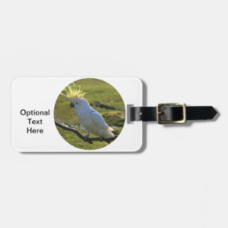 Étiquette À Bagage Perroquet de Cockatoo jaune et blanc