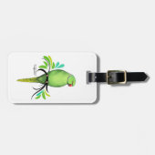 Étiquette À Bagage Perroquet indien vert (Devant horizontal)