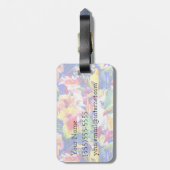 Étiquette À Bagage Perroquets aquarelle de nom personnalisé (Dos Vertical)