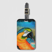 Étiquette À Bagage Perroquets de Fête (Devant Vertical)