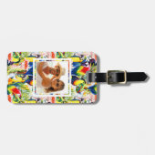 Étiquette À Bagage Perroquets et palmettes faits sur commande de (Devant horizontal)