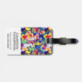 Étiquette À Bagage Perroquets faits sur commande d'aquarelle de photo (Dos horizontal)