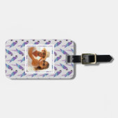 Étiquette À Bagage Perroquets pourpres photo personnalisés (Devant horizontal)