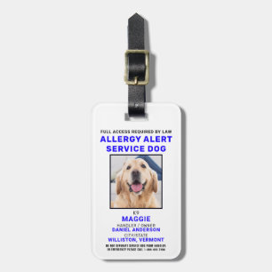 Étiquette À Bagage Personalized Allergy Alert Service Dog Photo Badge
