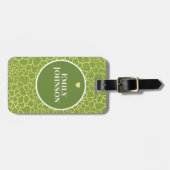Étiquette À Bagage Personalized Botanical Geometric Green Abstract (Devant horizontal)