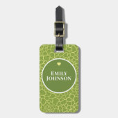 Étiquette À Bagage Personalized Botanical Geometric Green Abstract (Devant Vertical)