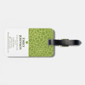 Étiquette À Bagage Personalized Botanical Geometric Green Abstract (Dos horizontal)