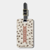 Étiquette À Bagage Personalized Chic Neutral Leopard Animal Print (Devant Vertical)