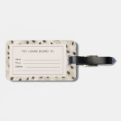 Étiquette À Bagage Personalized Chic Neutral Leopard Animal Print (Dos horizontal)