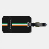 Étiquette À Bagage Personalized Irish Flag Patriotic Ireland Stripes (Dos horizontal)