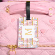 Personalized Letter Cats Library Book Girl Pink