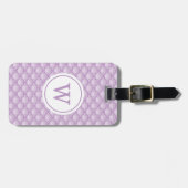 Étiquette À Bagage Personalized Monogram Purple Floral Pattern (Devant horizontal)