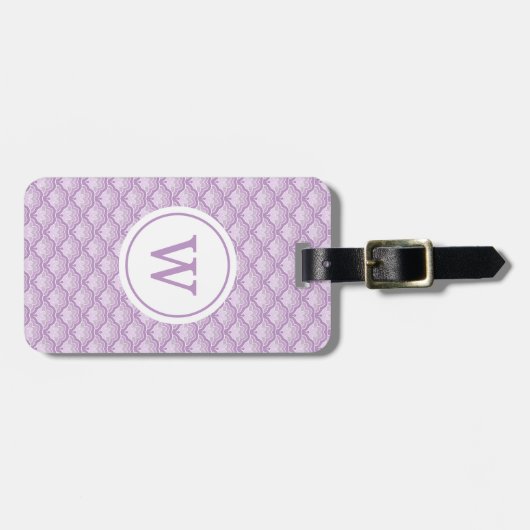 Étiquette À Bagage Personalized Monogram Purple Floral Pattern (Devant horizontal)