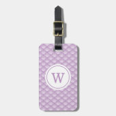 Étiquette À Bagage Personalized Monogram Purple Floral Pattern (Devant Vertical)