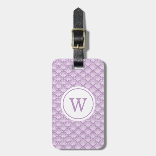 Étiquette À Bagage Personalized Monogram Purple Floral Pattern (Devant Vertical)