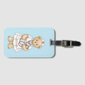 Étiquette À Bagage Personalized Nurse Teddy Bear Custom Name Nursing (Devant Horizontal)
