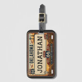 Étiquette À Bagage Personalized Oklahoma Route 66 Design (Devant Vertical)