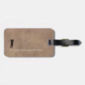 Étiquette À Bagage Personalized old-brown monogram golfer  (Dos horizontal)