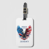 Étiquette À Bagage Personalized Patriotic Colors America Bold Eagle (Devant Vertical)