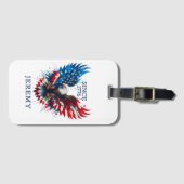 Étiquette À Bagage Personalized Patriotic Colors America Bold Eagle (Devant Horizontal)