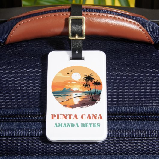 Étiquette À Bagage Personalized Retro Punta Cana (Insitu Rectoal 2)