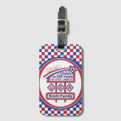 Étiquette À Bagage Personalized USA 250–Patriotic Retro Marquee (Devant Vertical)