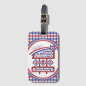 Étiquette À Bagage Personalized USA 250–Patriotic Retro Marquee (Devant Vertical)