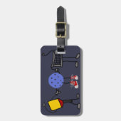 Étiquette À Bagage Personnages de dessin animé drôles de Pickleball (Devant Vertical)