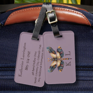 Étiquette À Bagage Personnalisation de monogramme Info personnelle Li