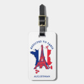 Étiquette À Bagage Personnalisé ADDICTÉ À PARIS (Devant Vertical)