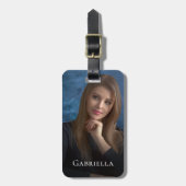 Étiquette À Bagage Personnalisé Ajouter Nom Photo Moderne (Devant Vertical)