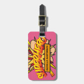 Étiquette À Bagage Personnalisé Comic Book Pop Art SUPERHERO (Devant Vertical)