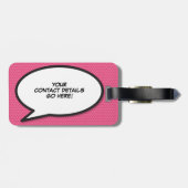 Étiquette À Bagage Personnalisé Comic Book Pop Art SUPERHERO (Dos horizontal)