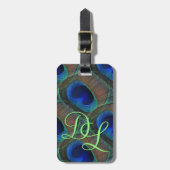 Étiquette À Bagage Personnalisé Élégant Joli Motif Peacock (Devant Vertical)