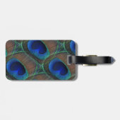 Étiquette À Bagage Personnalisé Élégant Joli Motif Peacock (Dos horizontal)