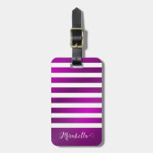 Étiquette À Bagage Personnalisé Élégant Violet brillant (Devant Vertical)
