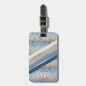 Étiquette À Bagage Personnalisé gris foncé Taupe Brown Ttripes Motif (Devant Vertical)