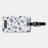 Étiquette À Bagage Personnalisé | Impression botanique populaire (Devant horizontal)