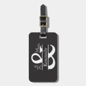 Étiquette À Bagage Personnalisé M. et Mme Newly Weds Monogramme (Devant Vertical)