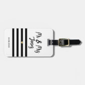 Étiquette À Bagage Personnalisé M. et Mme Script Mariage Newlysée (Devant horizontal)