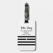 Étiquette À Bagage Personnalisé M. et Mme Script Mariage Newlysée (Dos Vertical)