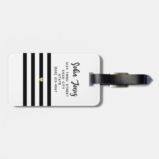 Étiquette À Bagage Personnalisé M. et Mme Script Mariage Newlysée (Dos horizontal)