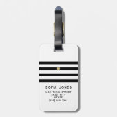 Étiquette À Bagage Personnalisé M. et Mme White Mariage Newlysée (Dos Vertical)