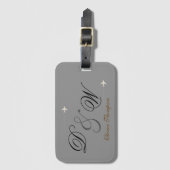 Étiquette À Bagage personnalisé M. & initiales du nom de Mme (Devant Vertical)