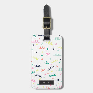 Étiquette À Bagage Personnalisé Memphis Confetti
