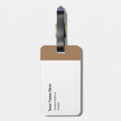 Étiquette À Bagage Personnalisé Moderne Initiale Contemporain Brown (Dos Vertical)