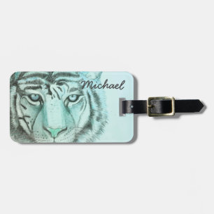 Étiquette À Bagage Personnalisé par le nom Tiger Design