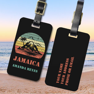 Étiquette À Bagage Personnalisé Retro Jamaïque