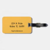 Étiquette À Bagage Personnalisé Simple Chaud Jaune (Dos horizontal)