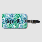 Étiquette À Bagage Personnalisé Stylish Tropical (Devant Horizontal)